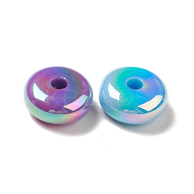 UV Plating Opaque Rainbow Iridescent Acrylic Beads X-PACR-D069-03-1