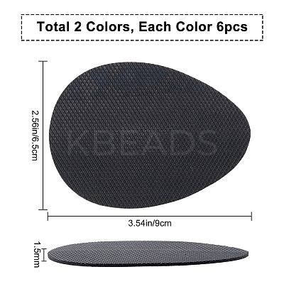 12Pcs 3 Colors  Rubber Non-Slip Shoes Pads AJEW-GF0003-04-1