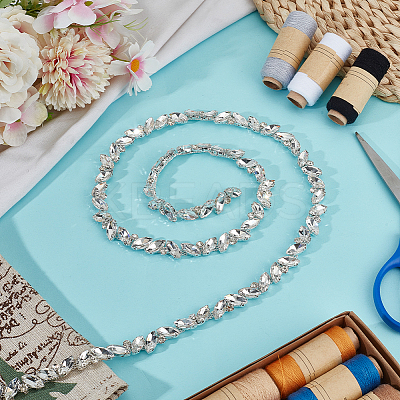 3 Yards Glass Rhinestone Chains DIY-DR0002-10E-1