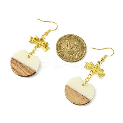 Resin & Walnut Wood Dangle Earrings EJEW-JE05507-04-1