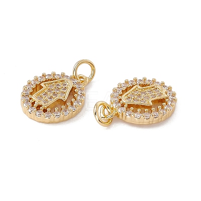 Brass Micro Pave Clear Cubic Zirconia Pendants KK-G439-38G-1