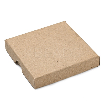 Square Cardboard Kraft Paper Jewelry Box CON-D014-01C-01-1