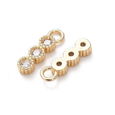 Brass Micro Pave Clear Cubic Zirconia Charms KK-C253-02B-G-1