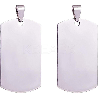 201 Stainless Steel Rectangle Stamping Blank Tag Pendants STAS-BC0002-18P-1