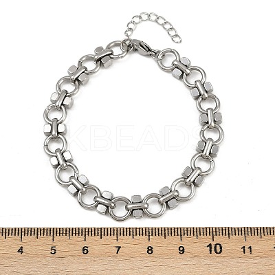 304 Stainless Steel Link Chain Bracelets BJEW-H207-01A-P-1