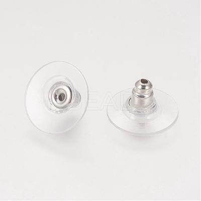 Brass Bullet Clutch Bullet Clutch Earring Backs with Pad KK-E446-14P-1
