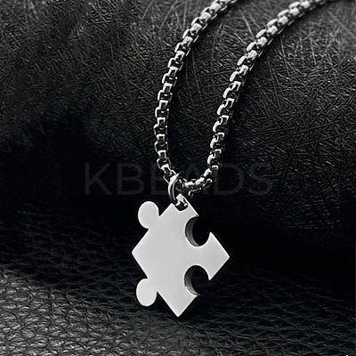 201 Stainless Steel Pendant Box Chain Necklaces FS-WG816E6-03-1