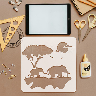 PET Hollow Out Drawing Painting Stencils DIY-WH0391-0839-1