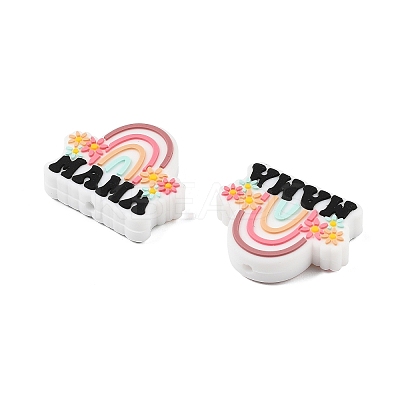 Mother's Day Silicone Focal Beads SIL-B078-07A-1