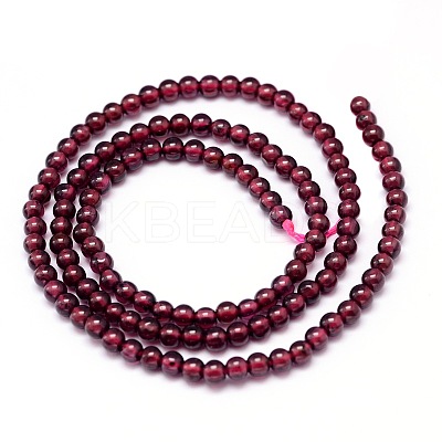 Mozambique Import Natural Grade A Garnet Round Beads Strands X-G-E300-A-3mm-1