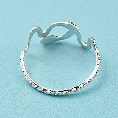 304 Stainless Steel Snake Wrap Open Cuff Ring RJEW-T023-82S-1