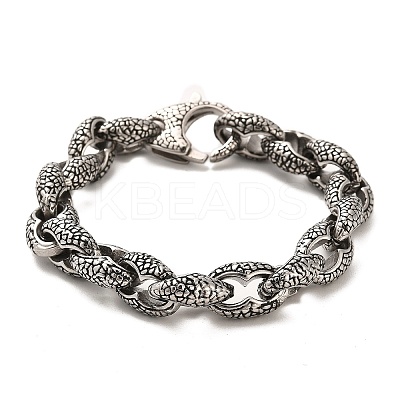 304 Stainless Steel Snake Link Chain Bracelets BJEW-E094-06AS-1