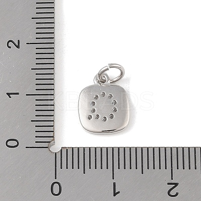 Rack Plating Brass Micro Pave CLear Cubic Zirconia Charms KK-E110-14P-Q-1