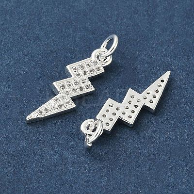 Brass Micro Pave Cubic Zirconia Pendants ZIRC-G163-09S-1