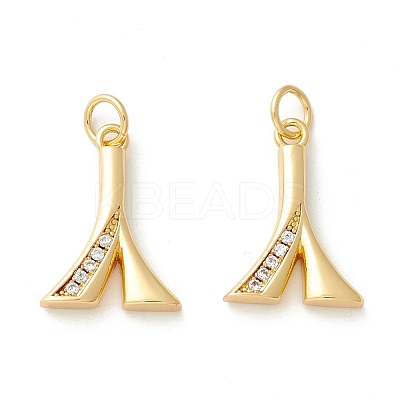 Rack Plating Eco-friendly Brass Micro Pave Clear Cubic Zirconia Pendants KK-D072-01G-A-NR-1