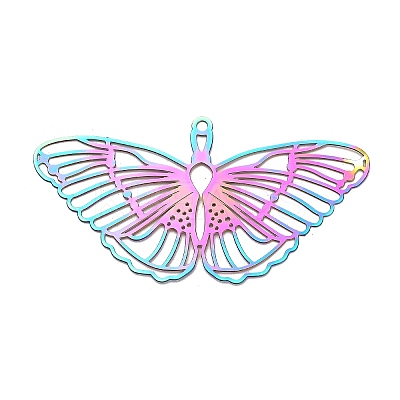 201 Stainless Steel Pendants STAS-B051-02RC-08-1