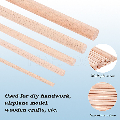 30Pcs 5 Styles Wood Craft Sticks WOOD-SP0001-75-1