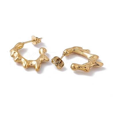 Ion Plating(IP) 304 Stainless Steel Melting Dripping Stud Earrings EJEW-E199-08G-1