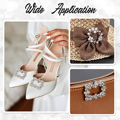 8Pcs 4 Styles Detachable Alloy Rhinestone Shoe Buckle Clips FIND-PH0021-57-1