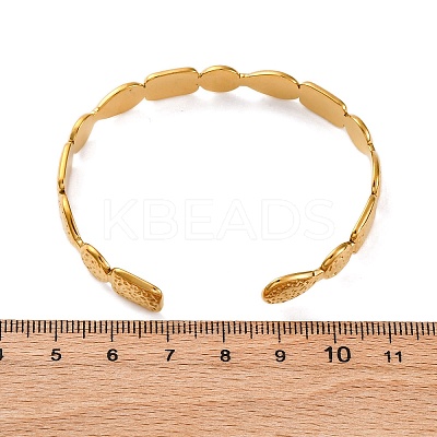 304 Stainless Steel Cuff Bangles for Women BJEW-F491-01G-02-1