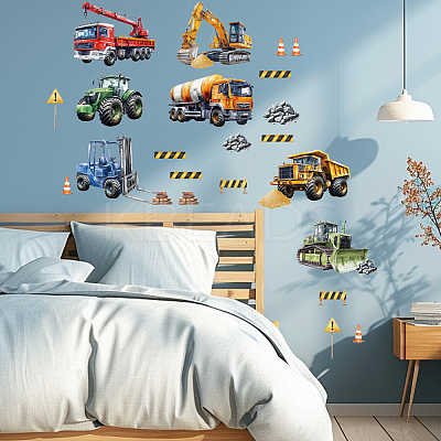 5Pcs 5 Styles Translucent PVC Self Adhesive Wall Stickers STIC-WH0038-001-1