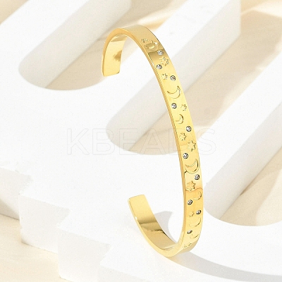 304 Stainless Steel Cuff Bangles BJEW-P348-02D-G-1