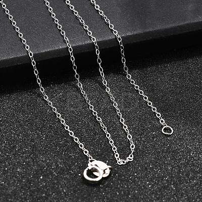 Anti-Tarnish Rhodium Plated Sterling Silver Necklaces X-STER-M034-32B-1