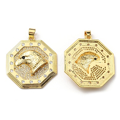 Brass with Cubic Zirconia Pendants KK-K341-36G-1
