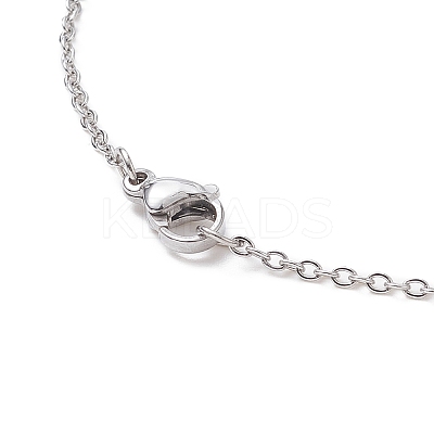 201 Stainless Steel Cloud with Glass Tassel Pendant Necklace for Women  NJEW-JN04274-1