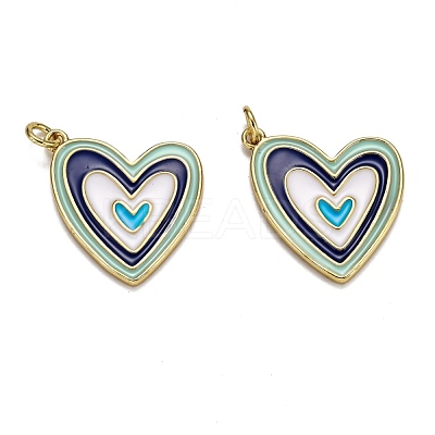 Brass Enamel Pendants KK-B029-01G-B-1