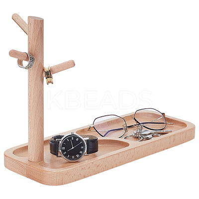 Wood Jewelry Tower Holder with Tray ODIS-WH0078-59-1