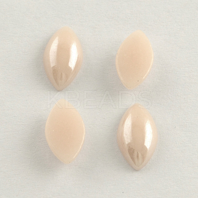 Pearlized Plated Opaque Glass Cabochons PORC-S779-7x14-M-1