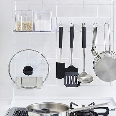 4 Sets 2 Colors Adhesive Wall Mounted Stainless Steel Pot Lid Holders AJEW-FH0004-53-1