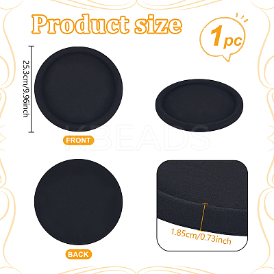 Round Wood Covered with Velvet Jewelry Display Trays for Earrings Rings Necklaces Bracelets ODIS-WH0043-178A-02-1