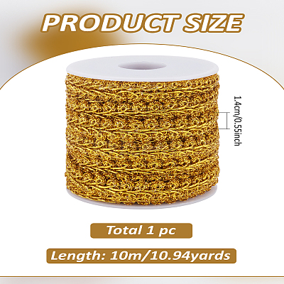 10M Polyester Braided Lace Trim OCOR-LP0001-65B-1