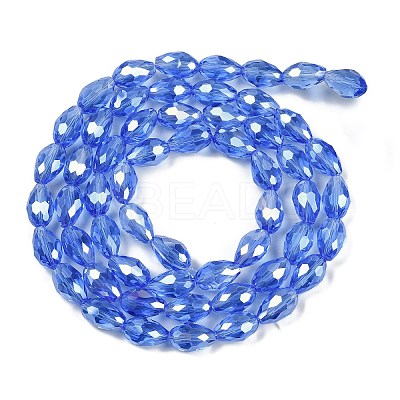 Transparent Electroplate Glass Beads Strands LS-EGLA-N013-T8mm-B10-1