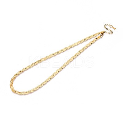 5MM 304 Stainless Steel Braided Herringbone Chain Necklaces NJEW-N058-04G-1