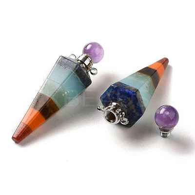 Chakra Natural Gemstone Perfume Bottle Big Pendants G-H285-03P-1