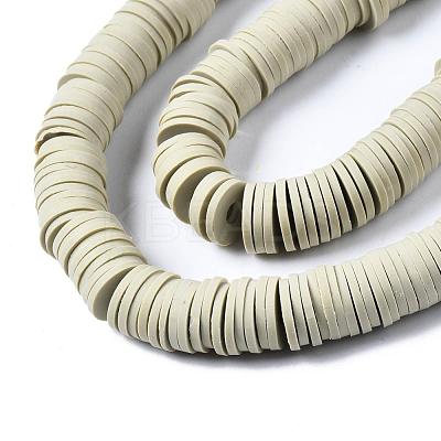 Flat Round Handmade Polymer Clay Beads CLAY-R067-10mm-02-1