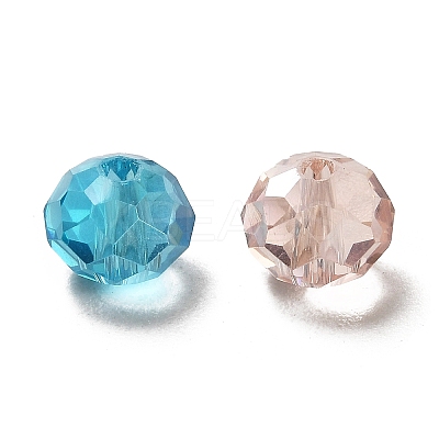 Electroplate Faceted Rondelle AB Color Plated Transparent Glass Beads GLAA-R152-8mm-M2-1