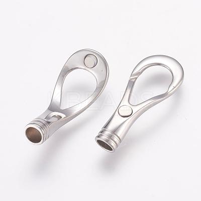 Tarnish Resistant 304 Stainless Steel Magnetic Clasps with Glue-in Ends STAS-L189-14P-1
