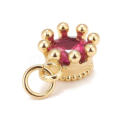 Brass Inlaid Clear Cubic Zirconia Charms KK-A161-34G-A-1