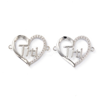 Brass Micro Pave Clear Cubic Zirconia Links ZIRC-Z007-15P-1