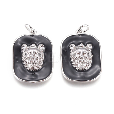 Brass Enamel Pendants KK-D159-01P-C-1