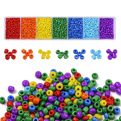 3500Pcs 7 Style 12/0 Glass Round Seed Beads SEED-YW0001-36-1
