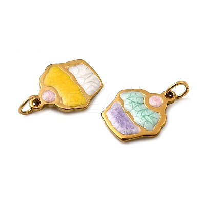 304 Stainless Steel Enamel Pendants STAS-B097-23G-1