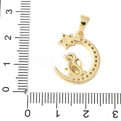 Brass Micro Pave Cubic Zirconia Pendants KK-D357-09B-G-1
