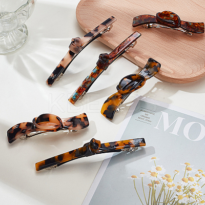 6Pcs 6 Styles Acetic Acid and Iron Snap Hair Clips PHAR-GA0001-02-1