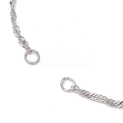 304 Stainless Steel Singapore Chain Bracelet Making AJEW-JB01306-02-1