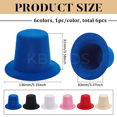 6Pcs 6 Colors EVA Cloth Mini Hat Fascinator Base AJEW-FG0005-04-1